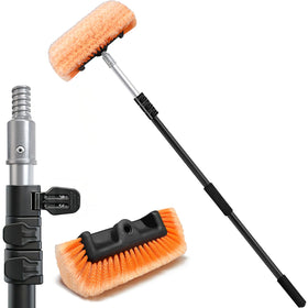 ARTIPOLY front view showing brush head and aluminum telescoping pole, safer reach