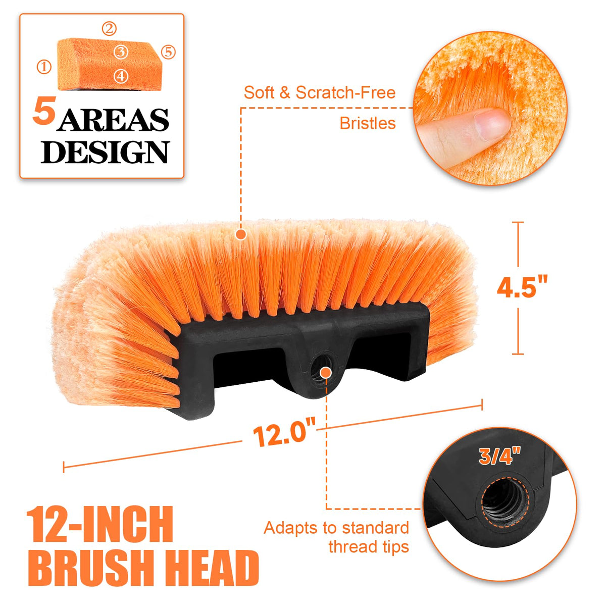 ARTIPOLY long-handled tire brush detail highlighting firm bristles to remove wheel grime
