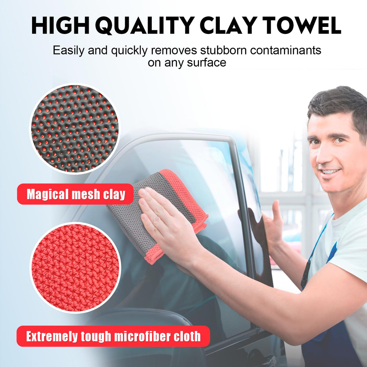 ARTIPOLY towel next to a hand showing 12x12 inch scale for easy handling