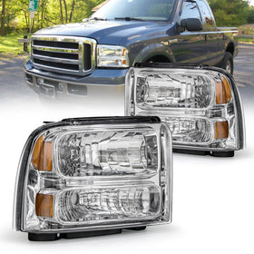 AS headlight assembly front view showing chrome housing and amber reflector, improves appearance