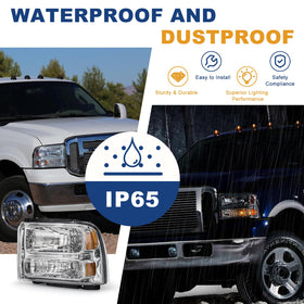 AS headlight installed on Ford Super Duty demonstrating OEM fit and restored front-end look