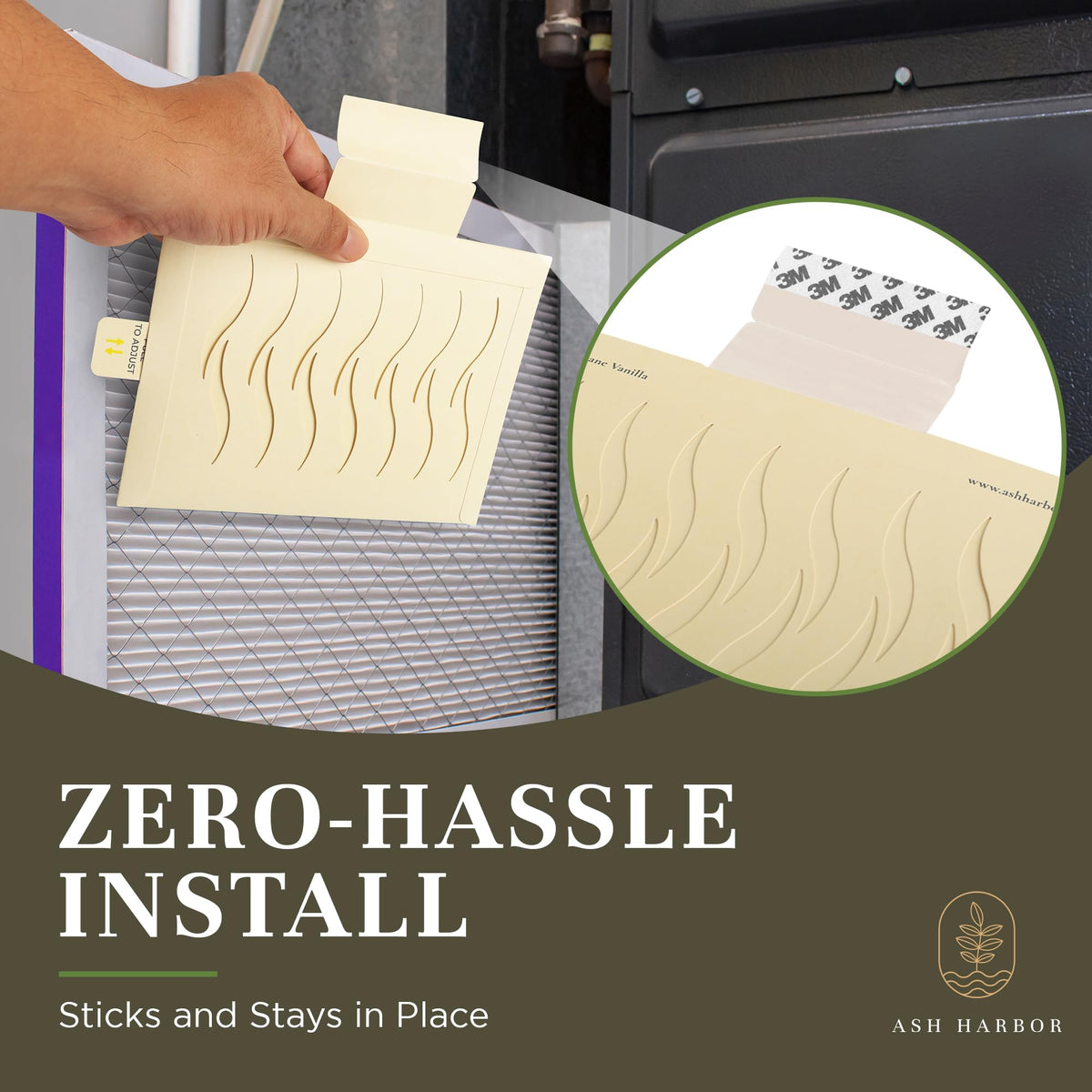 Ash Harbor vanilla pads in living room creating cozy scent benefit
