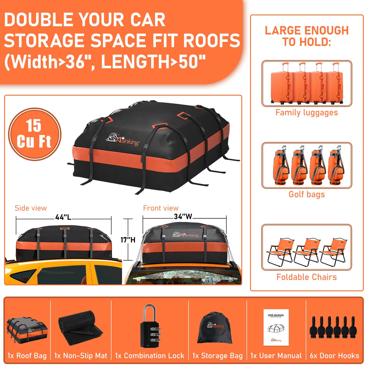 Asinking bag filled with luggage showing organized extra storage for trips