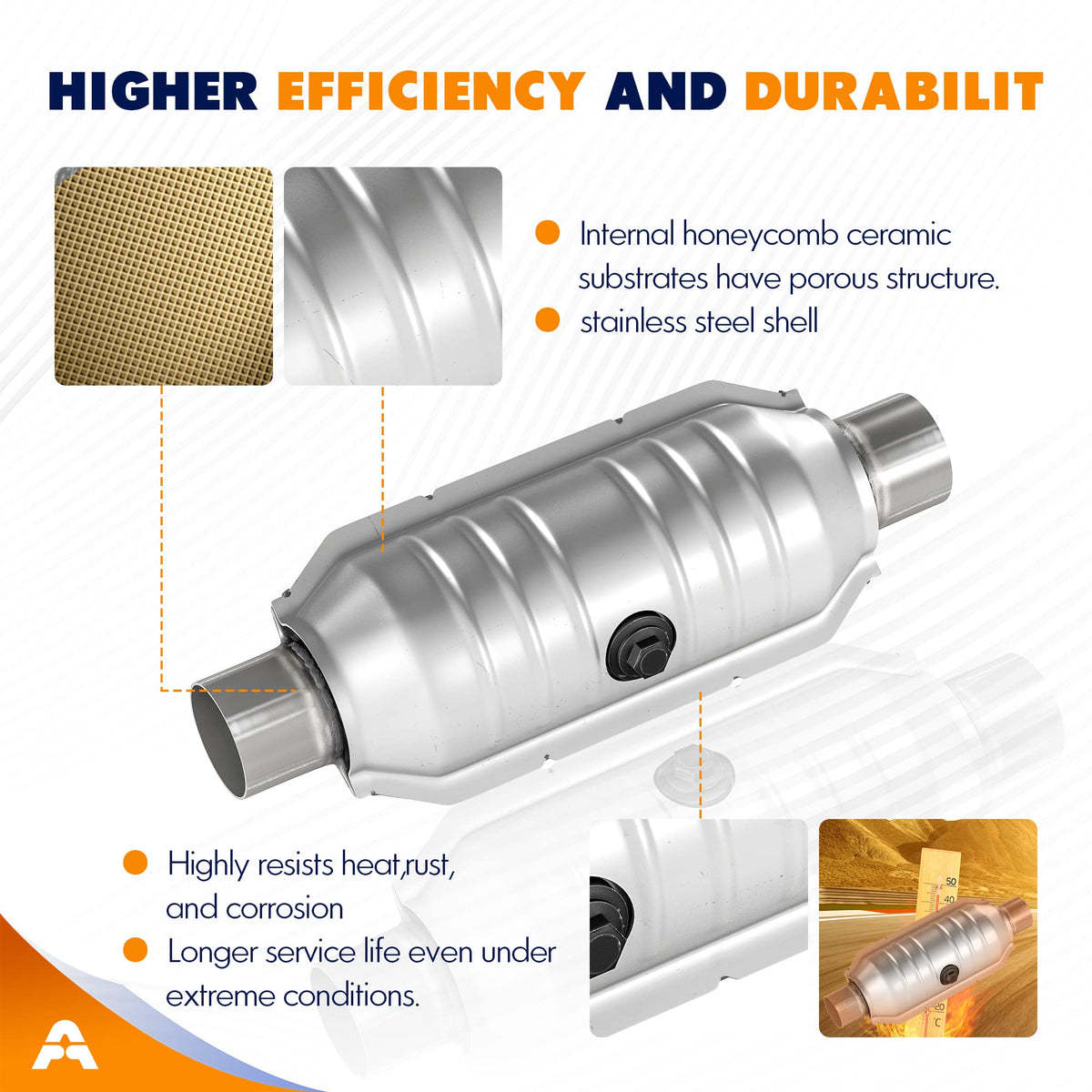 ASOPARTS visible O2 sensor port enabling accurate emissions monitoring