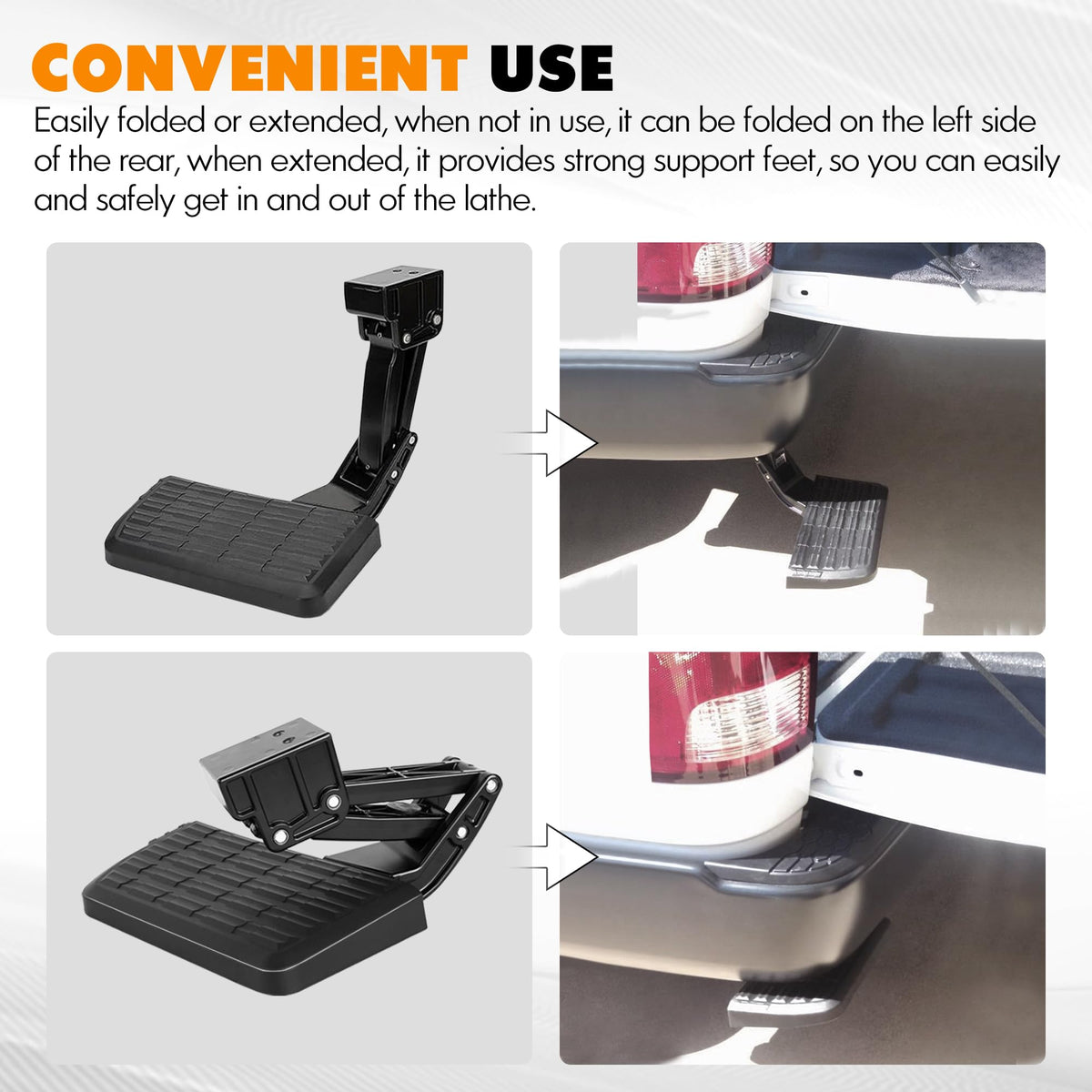 ASOPARTS deployed retractable step in use showing easy bed access