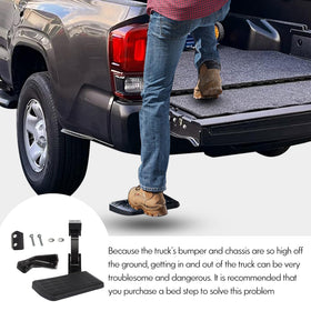 ASOPARTS step retracted flush in bumper providing tidy, out-of-the-way storage