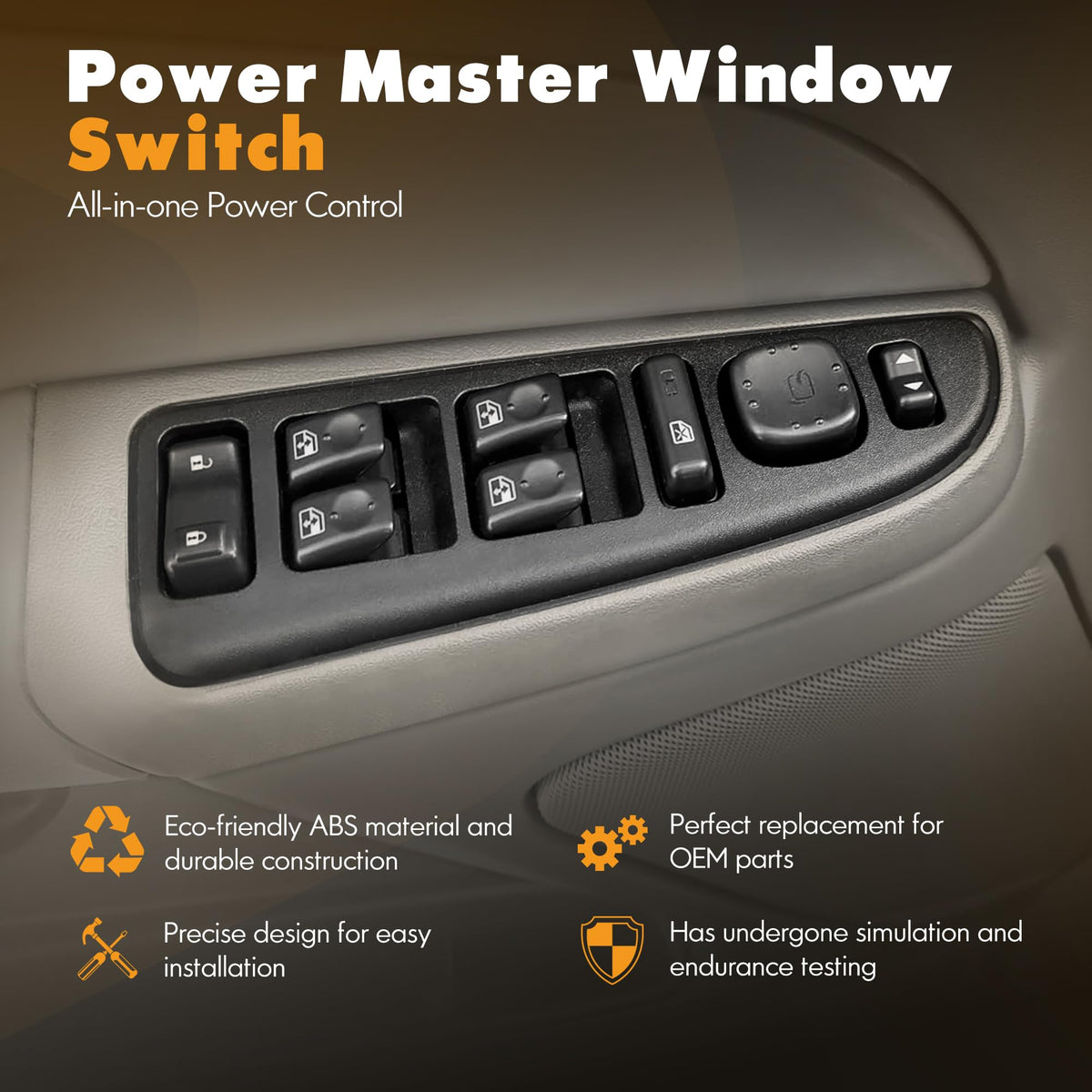 ASOPARTS switch close-up on buttons and texture for reliable tactile control
