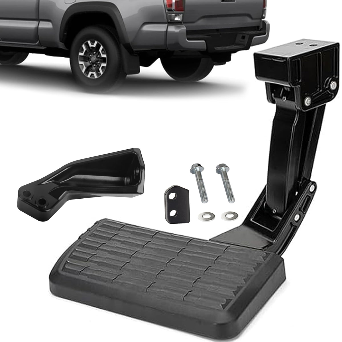 ASOPARTS front view of rear bed step showing solid fit and finish for Tacoma