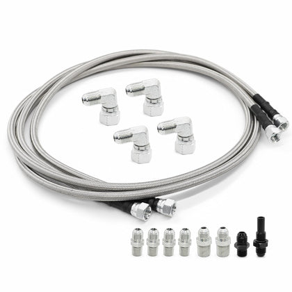 Aspaton front view of kit showing hoses and adapters for easy identification and fitment benefit