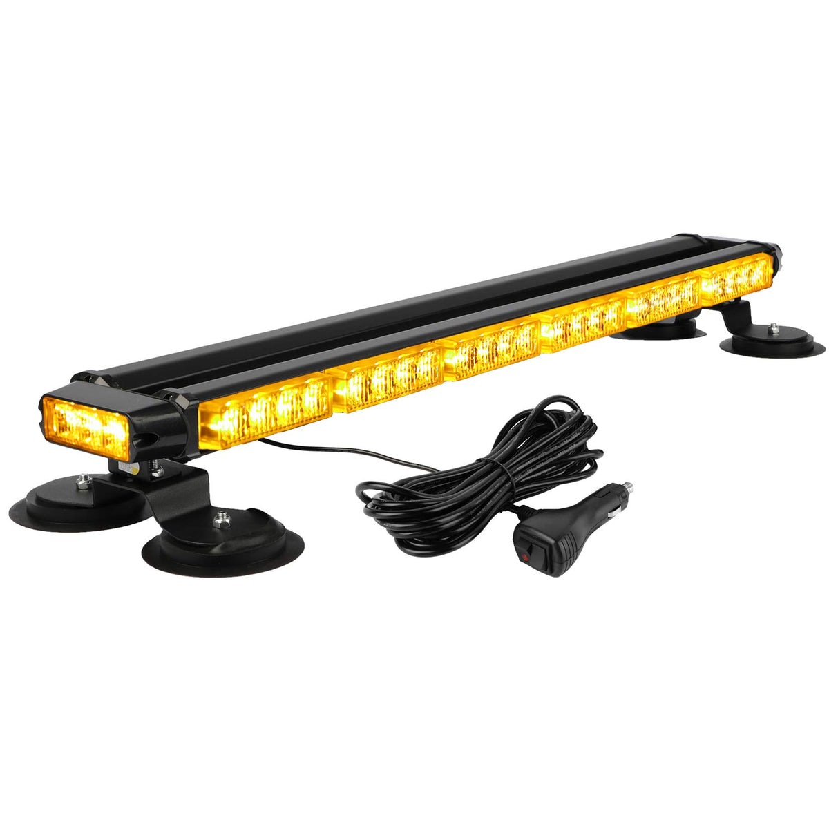 ASPL front view of amber strobe light bar showing full LED array and visibility