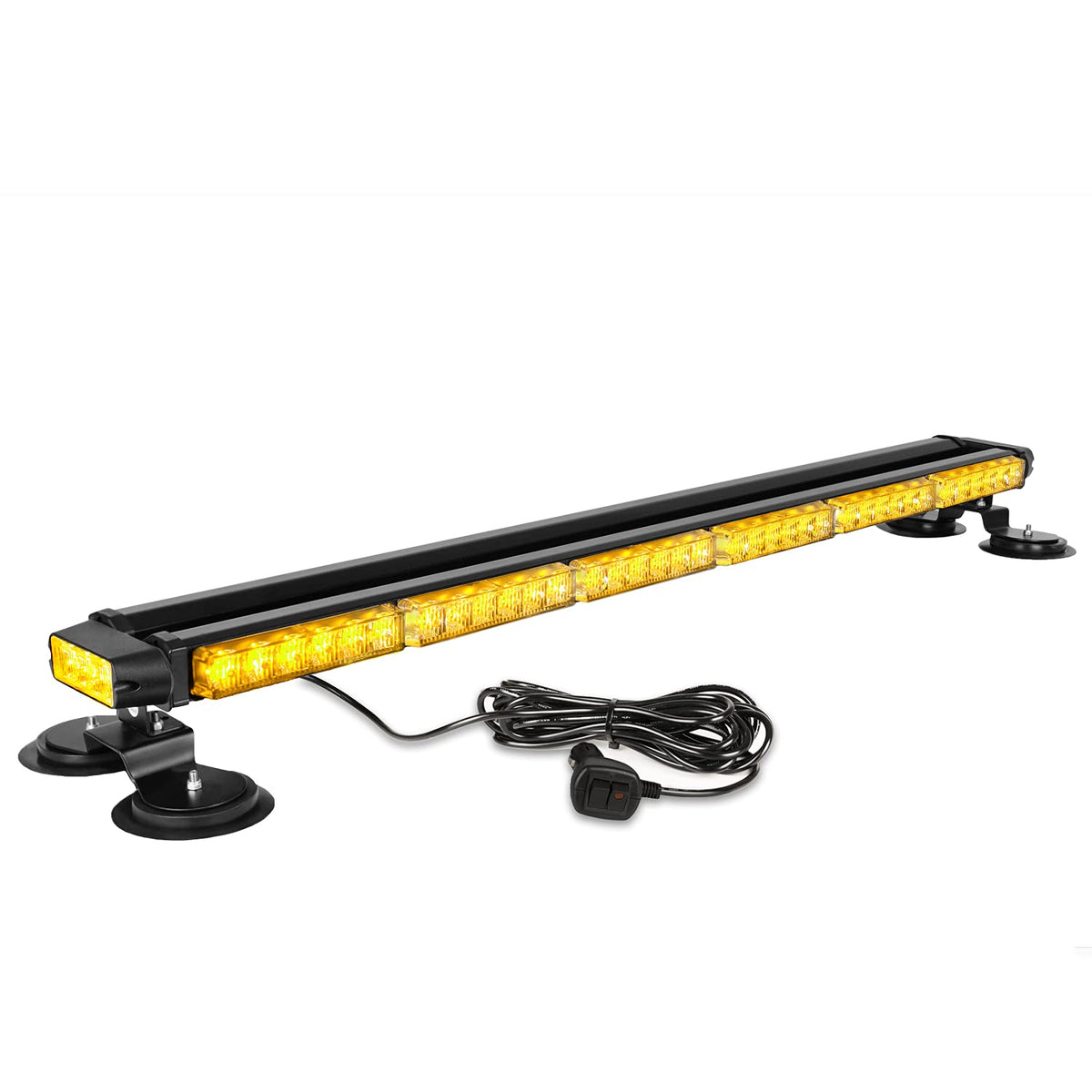 ASPL amber strobe front view showing LED clusters and strong visibility