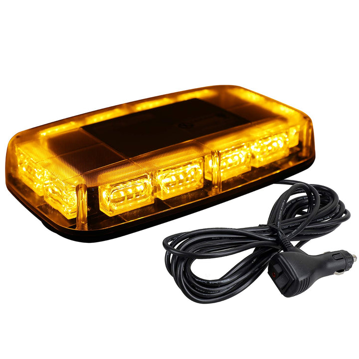 ASPL front view amber strobe bar showing bright LEDs and slim profile for improved visibility
