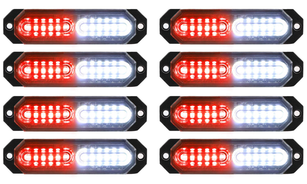 ASPL front view of eight mounted strobes showing high visibility benefit