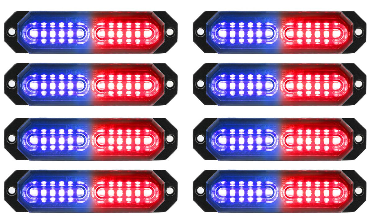 ASPL front view installed on grille showing compact warning light and improved visibility