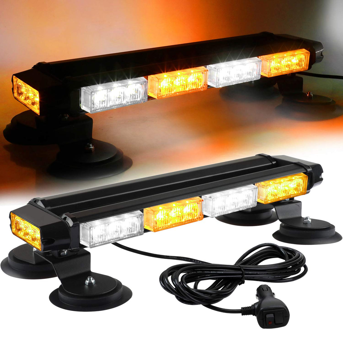 ASPL front view of light bar showing bright LEDs and housing, improves visibility