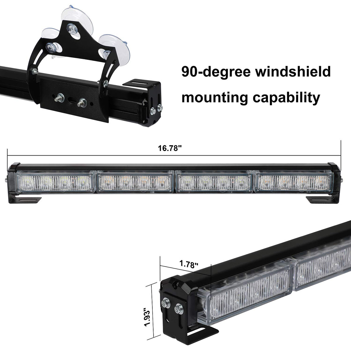 ASPL installed on windshield demonstrating quick temporary mounting and warning benefit