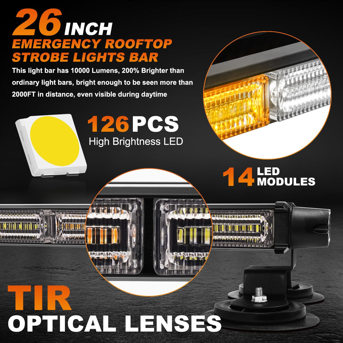 ASPL close-up of LED TIR optic lenses highlighting focused beam efficiency and durability