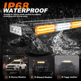 ASPL light bar mounted on a work truck roof illustrating high visibility in road use