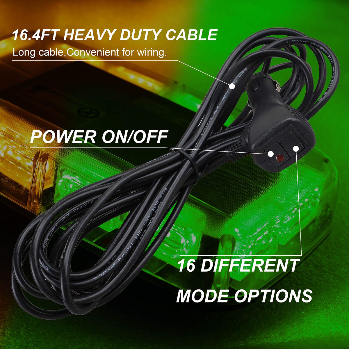 ASPL strobe cigarette-plug controller and long cable enabling quick plug-and-play control