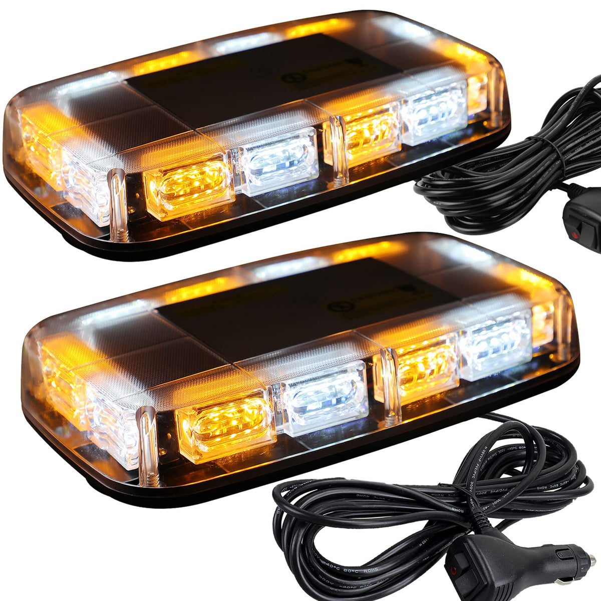 ASPL strobe front view showing amber and white LEDs for high visibility