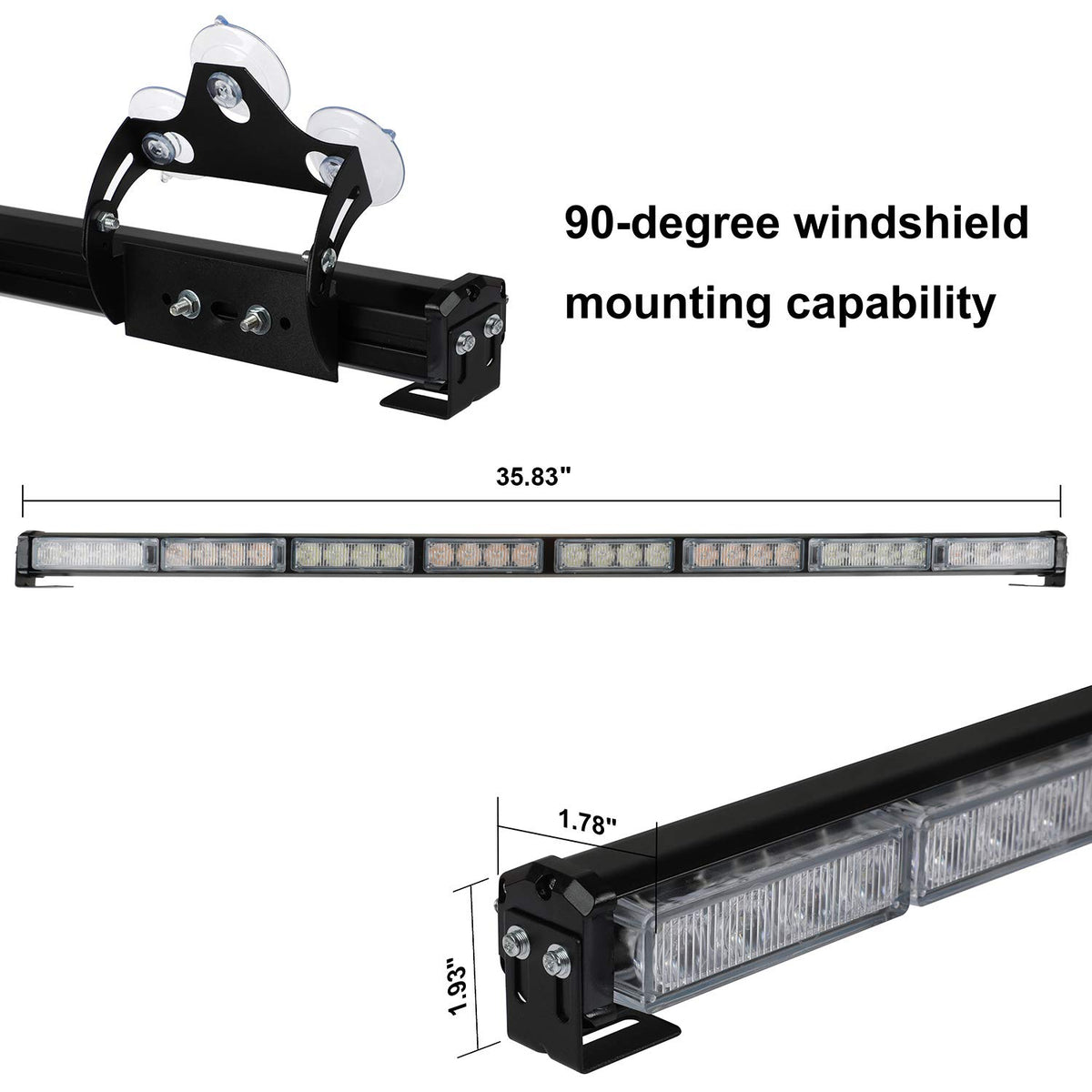 ASPL suction-cup windshield install for temporary placement and quick removal