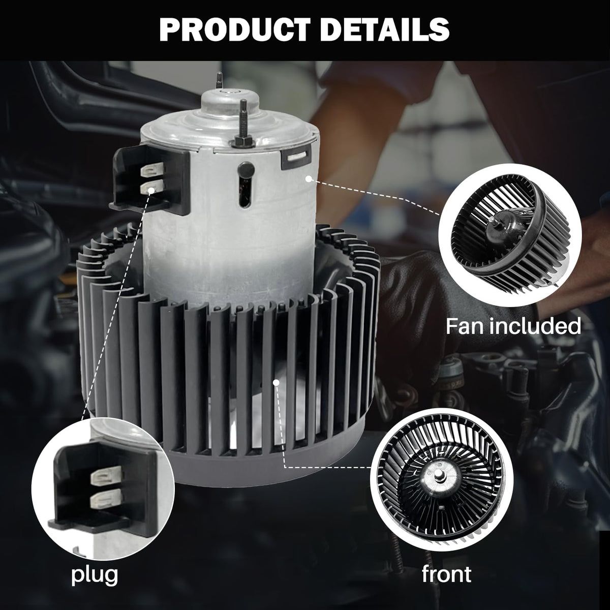 Aspligo close-up of ABS blower housing highlighting durable construction