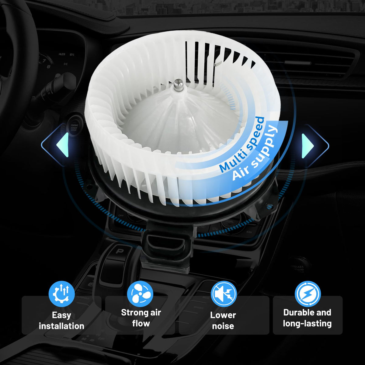 Aspligo blower installed in dash illustrating correct fit and restoration