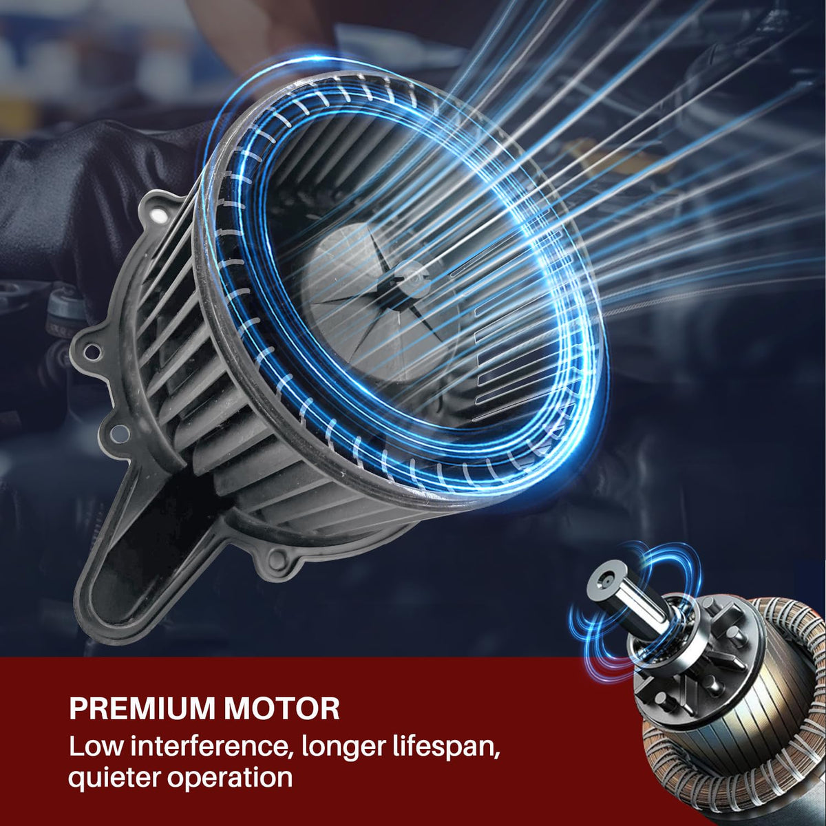 Aspligo blower mounted in vehicle illustrating direct-fit installation advantage