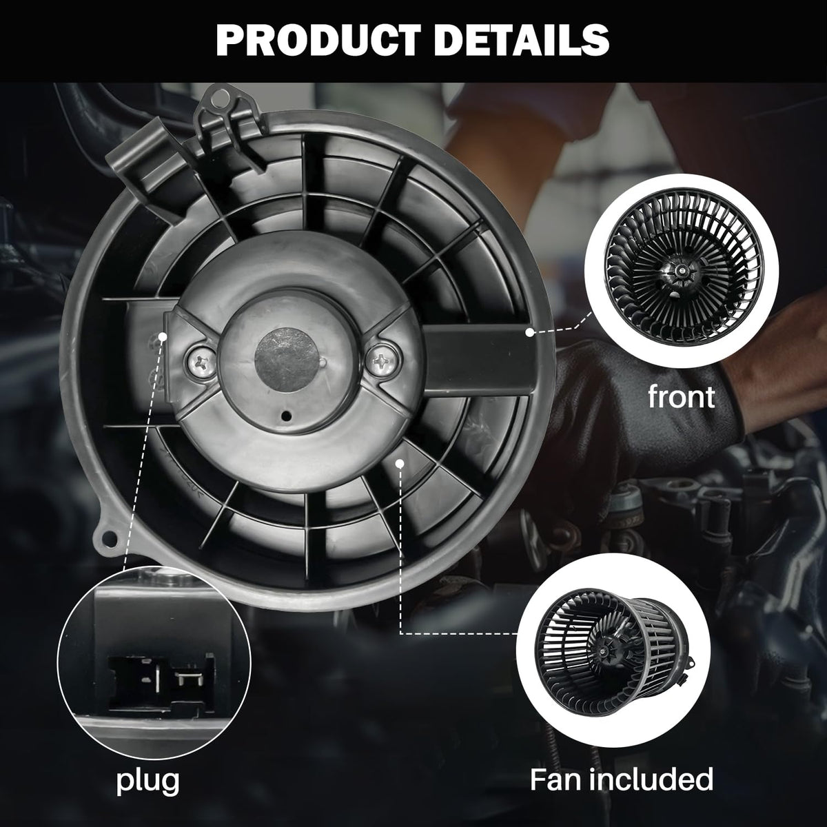 Aspligo fan wheel close-up showing balanced blades for quieter operation
