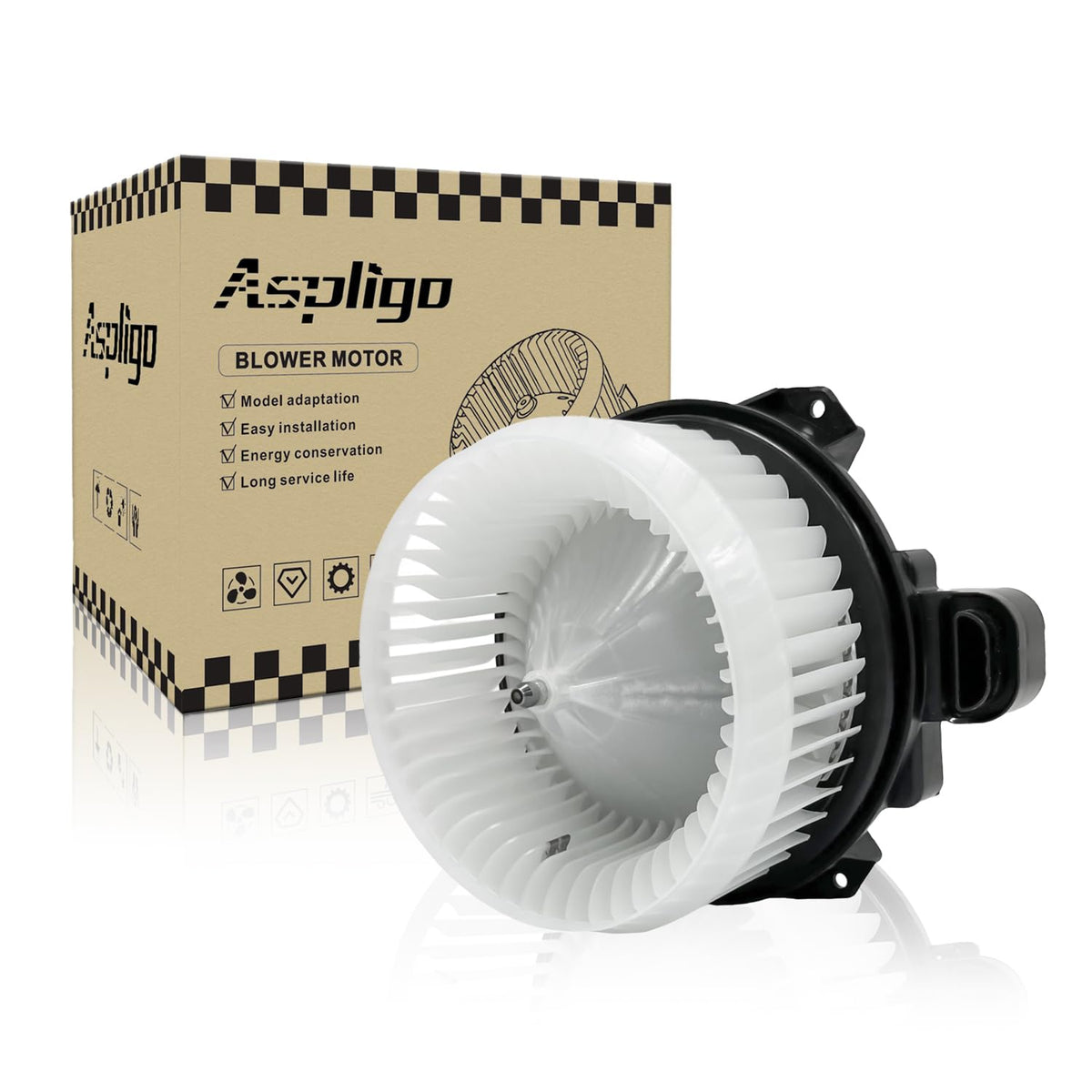 Aspligo front assembly showing overall replacement fit and restored airflow