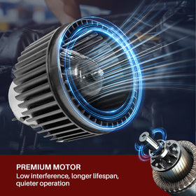 Aspligo blower installed under dash demonstrating restored cabin airflow