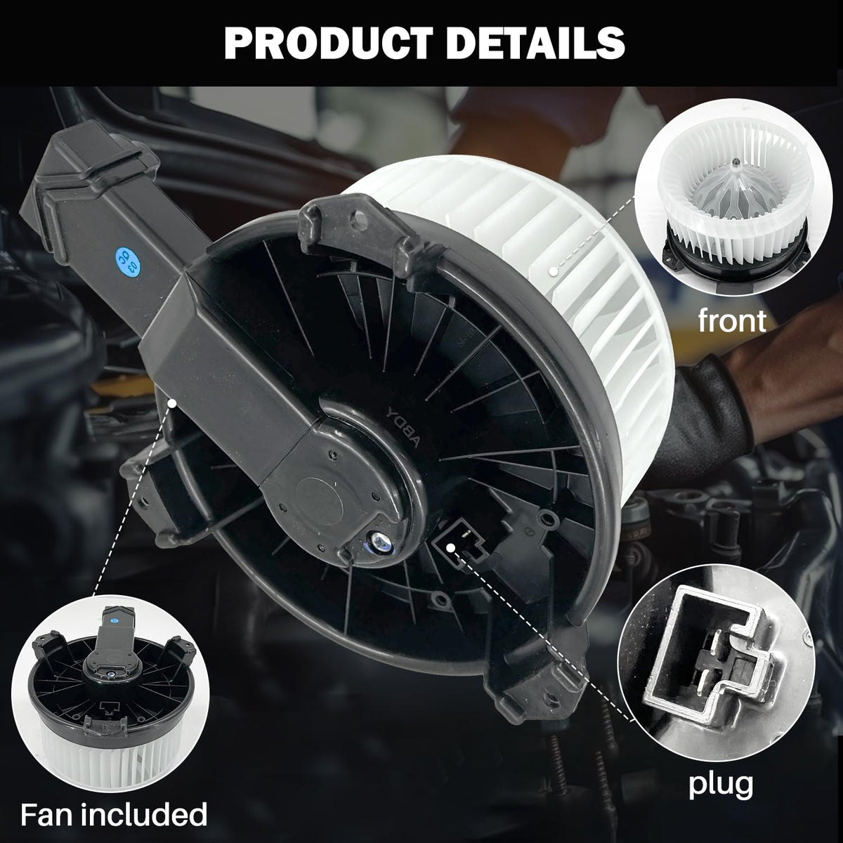 Aspligo motor label with OEM numbers to confirm fitment and simplify vehicle matching