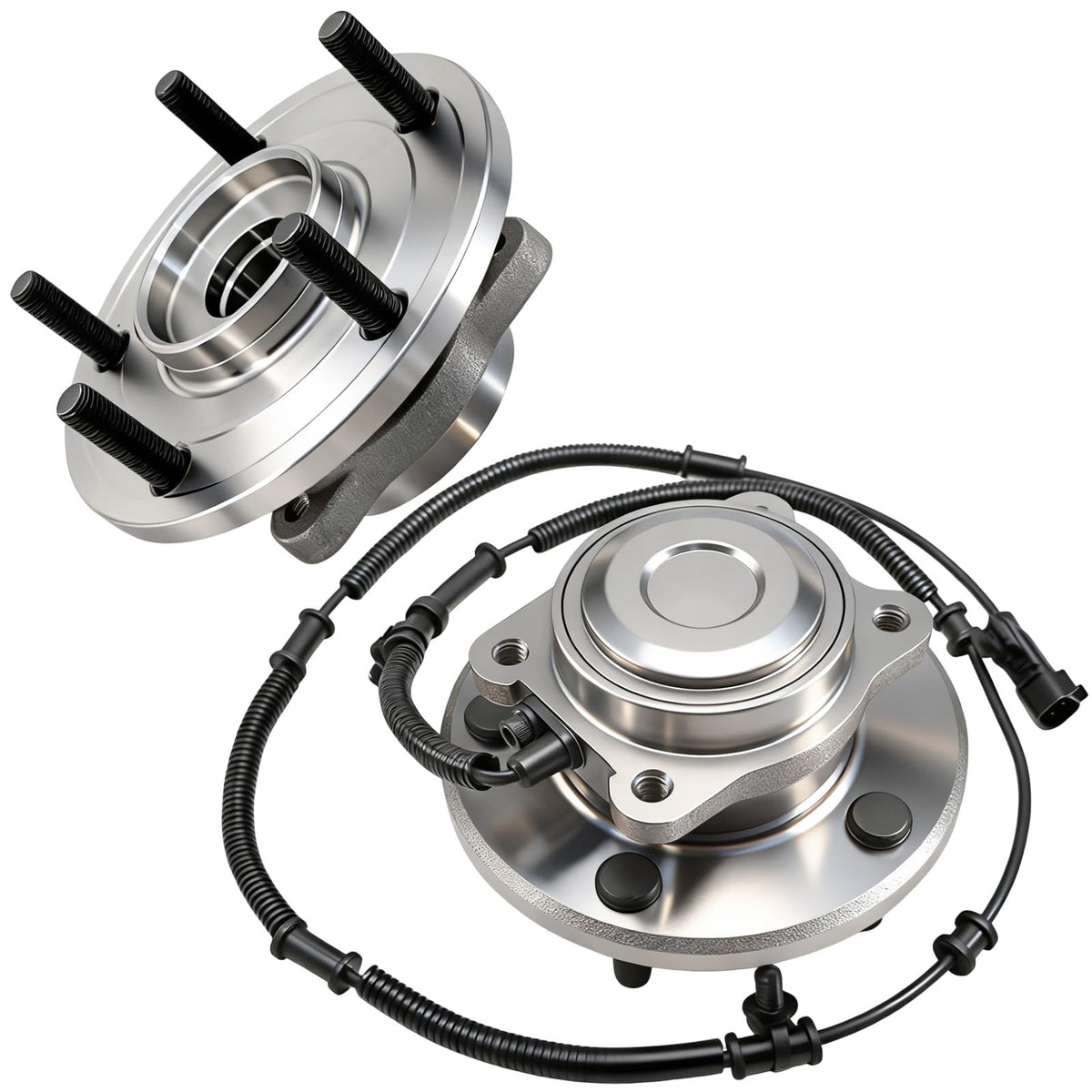 Aspligo rear hub assembly front view showing flange and lug studs for accurate fit