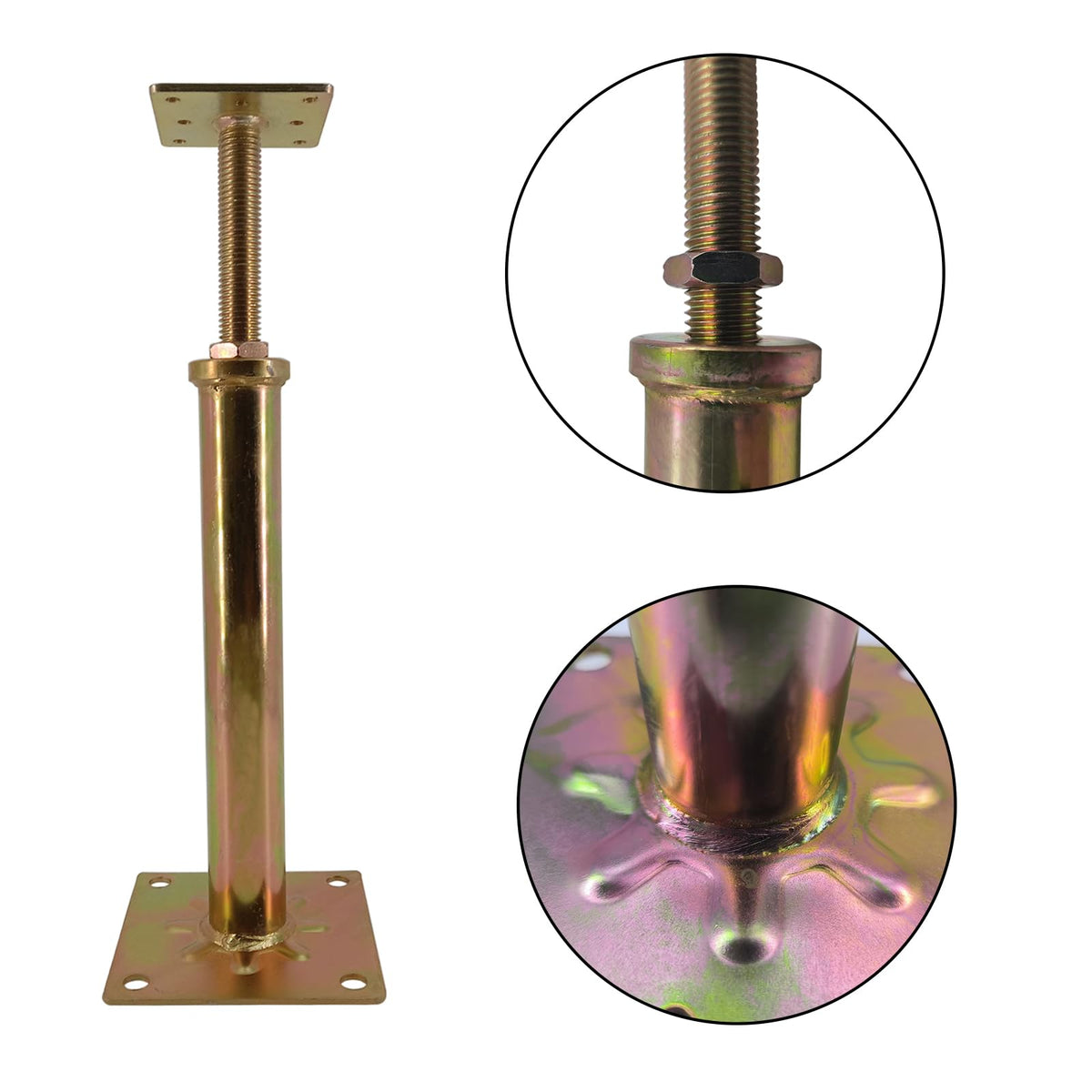 ASTAMOTOR post beside ruler showing height range and easy measurement benefit