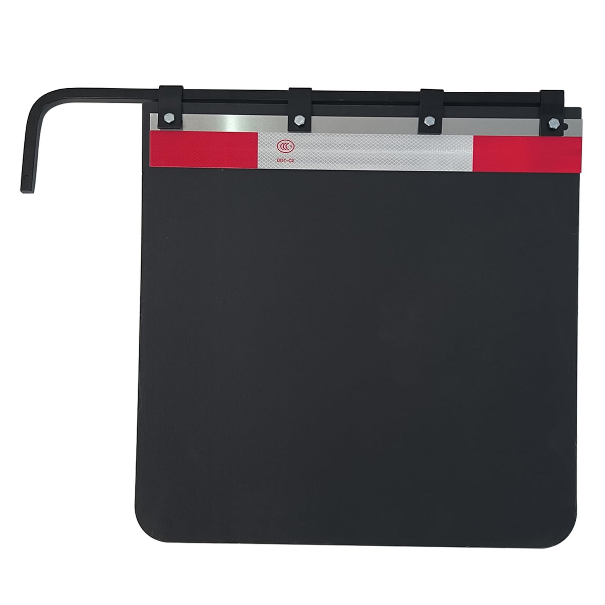 ASTAMOTOR mud flap beside ruler showing 24x24 size for correct fit