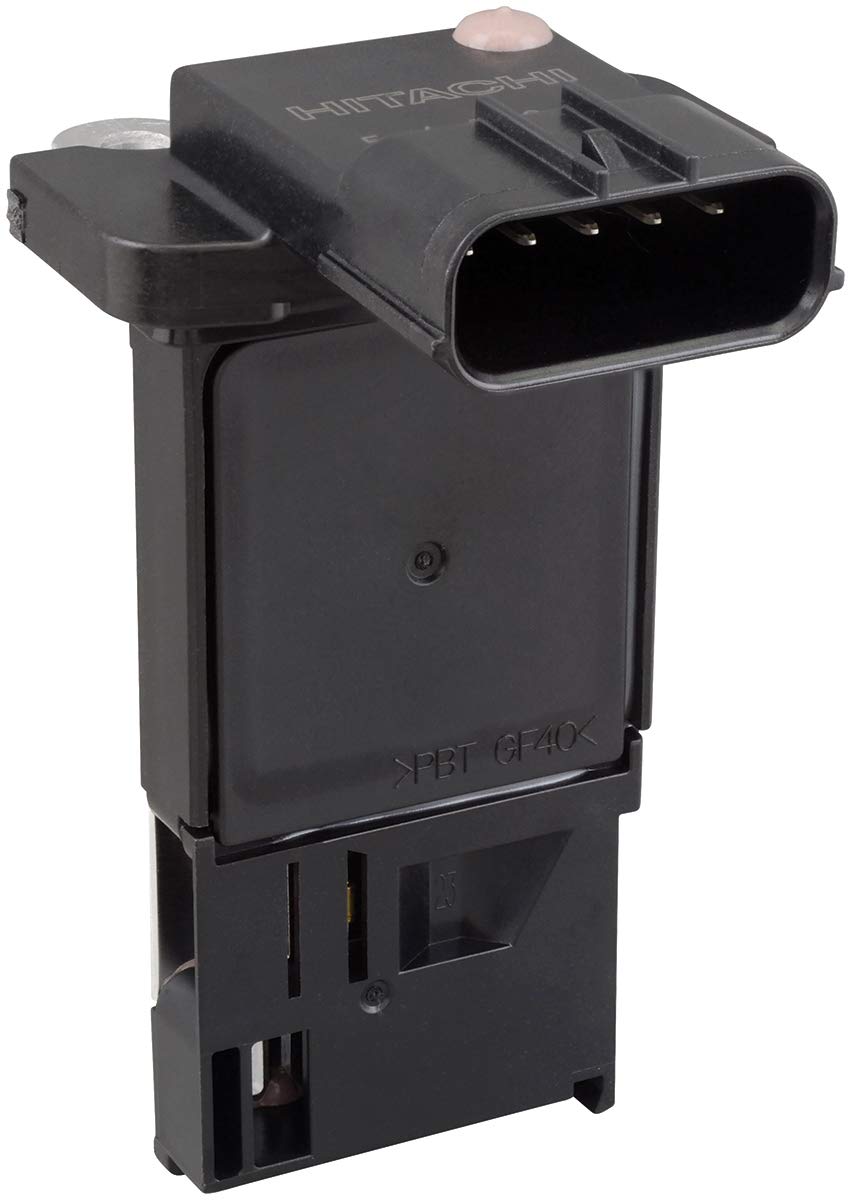 Astemo Hitachi MAF0033 front assembly showing mounting points and airflow housing for easy replacement