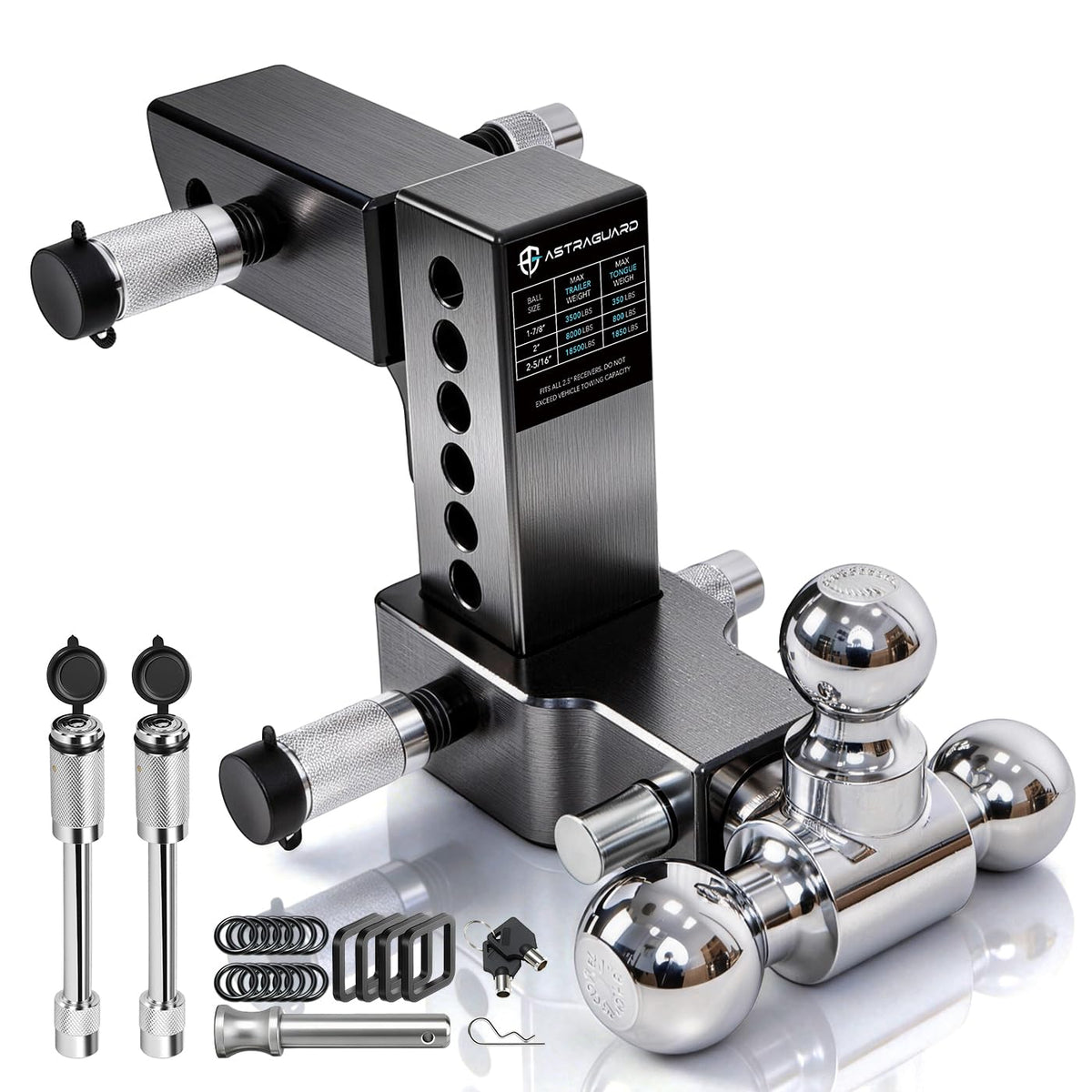 AstraGuard front view of assembled hitch showing sturdy build and fit