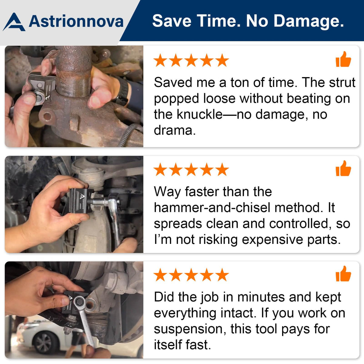 Astrionnova on a garage workbench with car in background showing professional workshop use