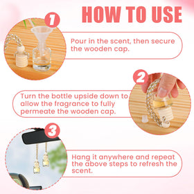 AstrivixDD bottle hanging from car mirror showing scent distribution benefit