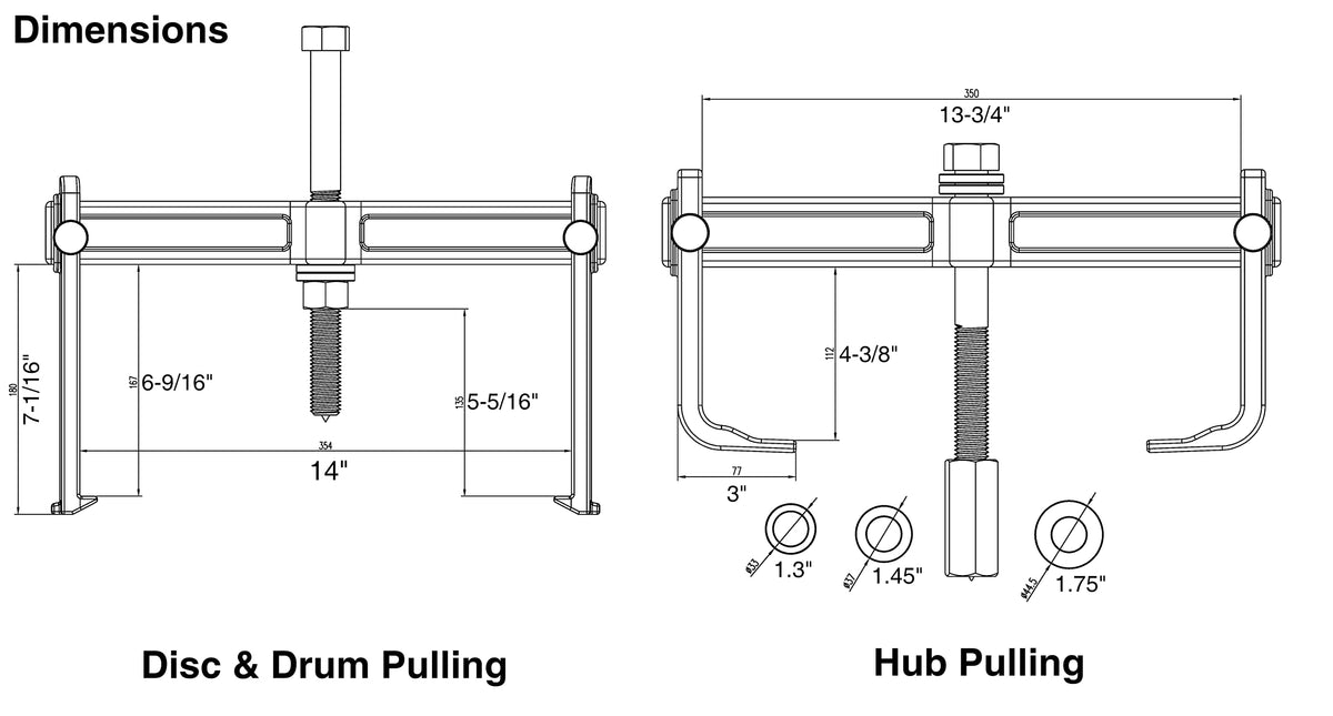 Astro Pneumatic small medium large hub adapters displayed to show fit versatility