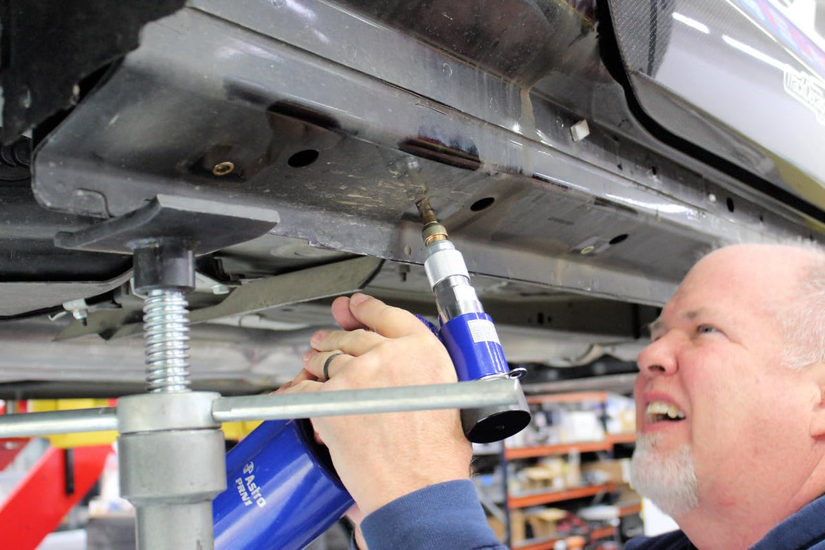 AP Astro PRN1 in use on metal panel demonstrating quick rivet nut setting benefit