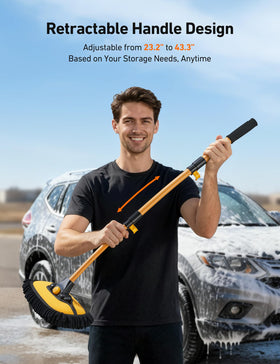 AstroAI 90° rotating brush head close-up protecting paint while cleaning