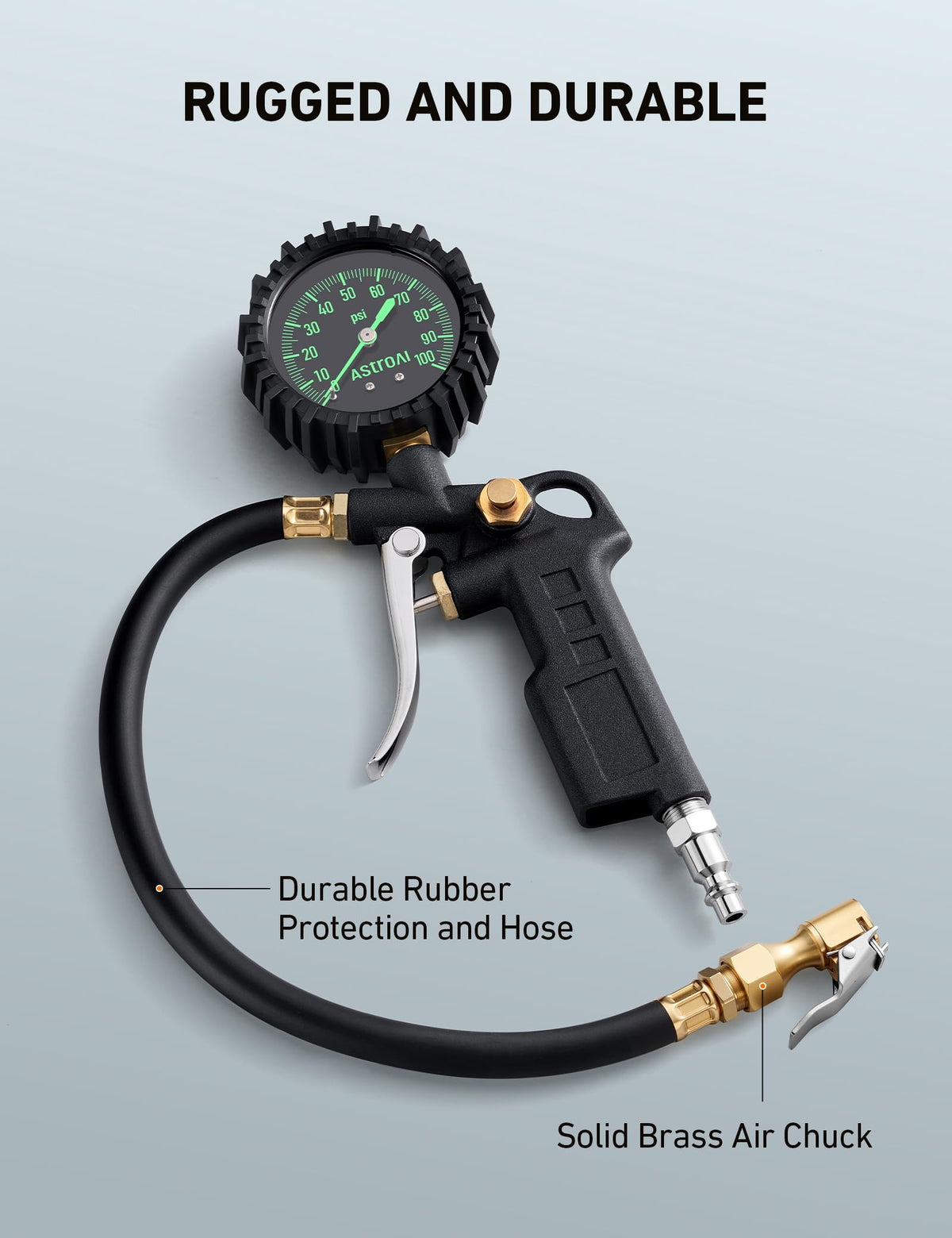 AstroAI brass and stainless components highlighting durability and leak resistance