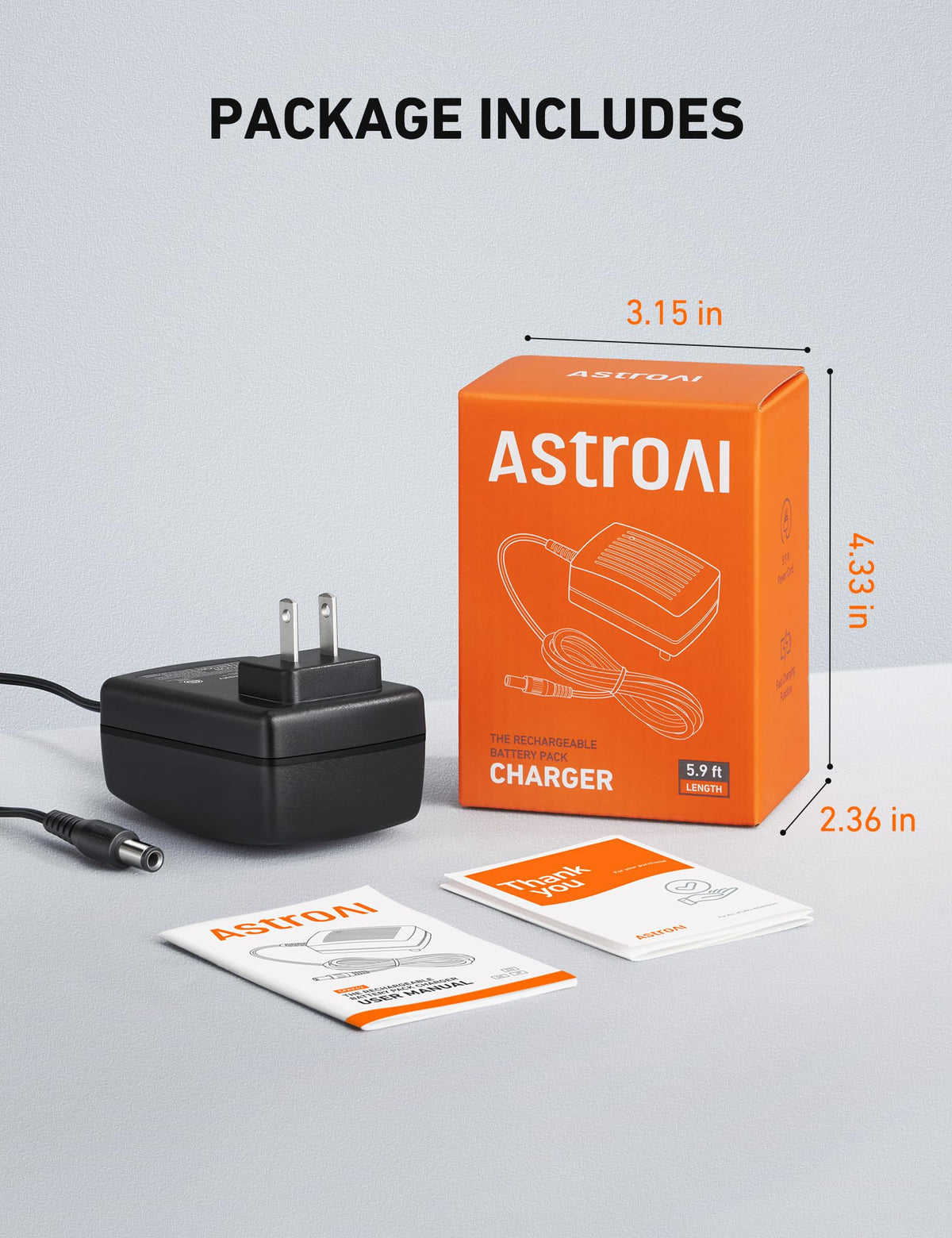AstroAI charger in garage setup illustrating readiness for inflating tasks