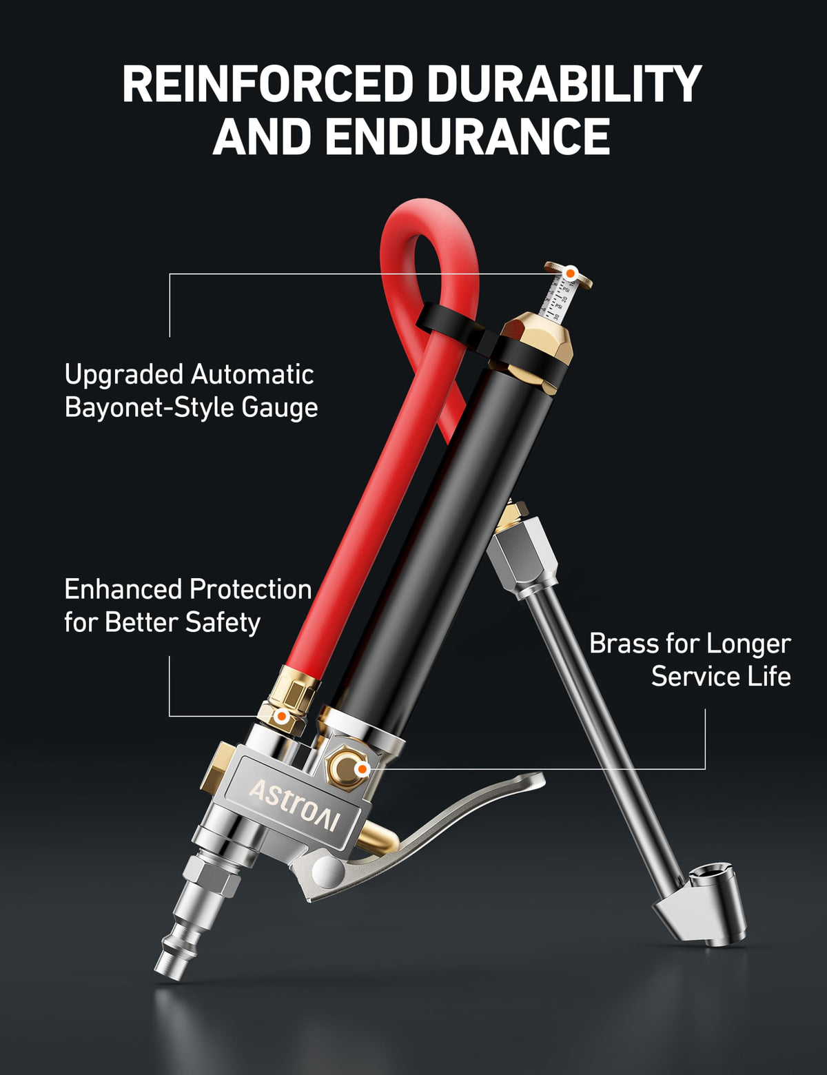 AstroAI dual-head chuck detail demonstrating reach into tight valves