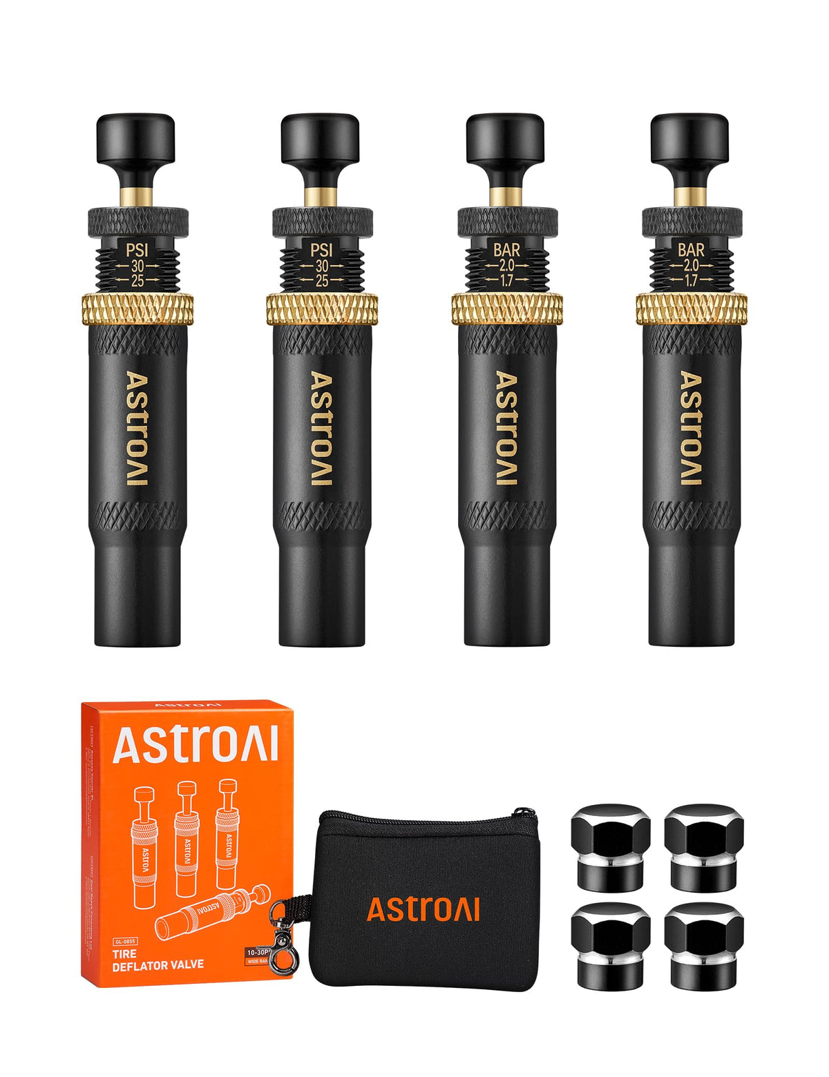 AstroAI front pack view showing kit layout and compact pouch for easy storage