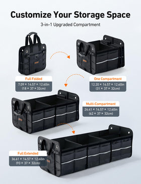 AstroAI organizer fully loaded in trunk showing organized storage benefit