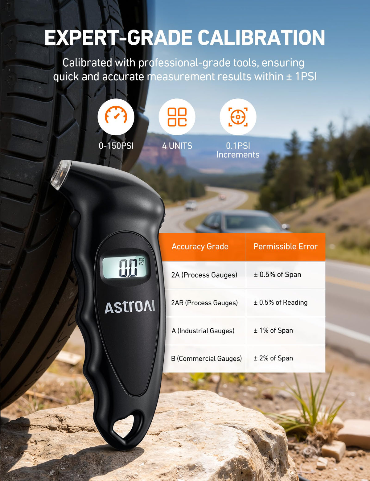 AstroAI nozzle sealing valve stem closely for accurate pressure measurement benefit