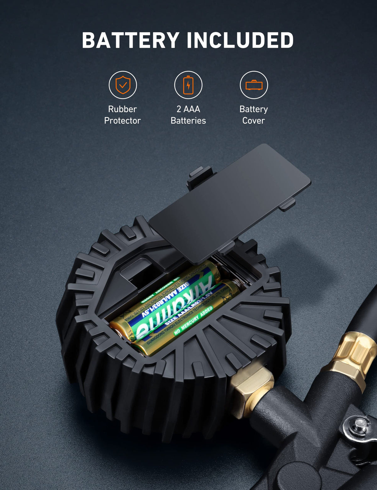 AstroAI in use on car tire demonstrating quick inflation and accurate measurement