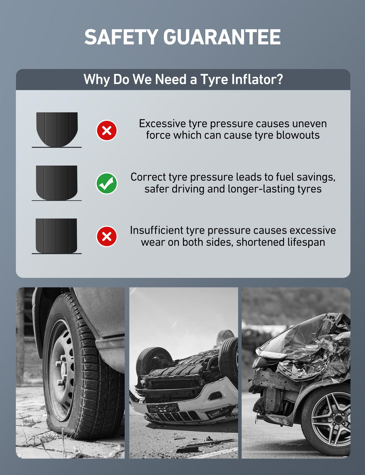 AstroAI attached to a car tire in use for quick inflation and on-the-spot pressure checks